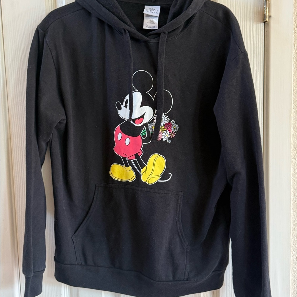 Disney Black Hoodie with Mickey Mouse Design Sz XL
